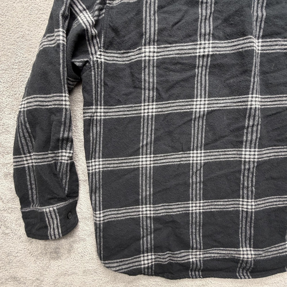 American Eagle‎ Shirt Mens XL Black Plaid Flannel Button Front Casual Pockets - Picture 8 of 12